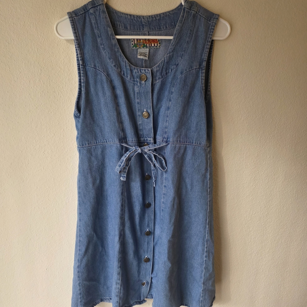 Vintage Denim Button-Down Mini Dress